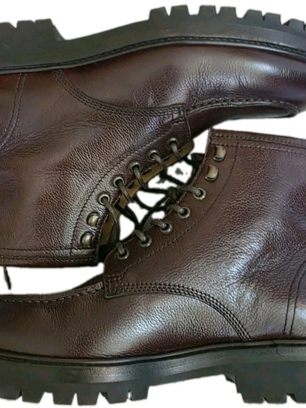Mens Brunello Cucinelli Brown Pebble Leather Boots Size 42 US Size 9
